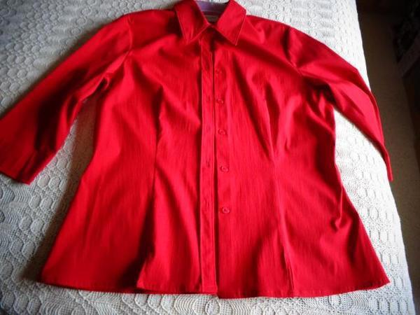 Damenbekleidung Bluse ca. Gr. 38/40, rot, Stretch, 3/4--Arm