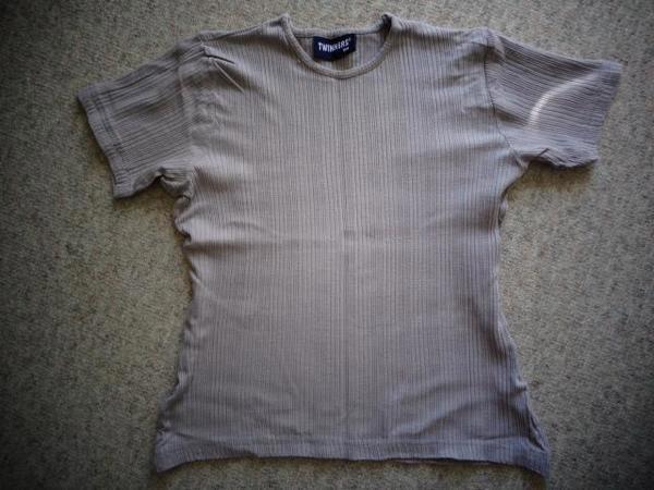Mädchenbekleidung Shirt Rippenshirt Gr. 164 hellgrau