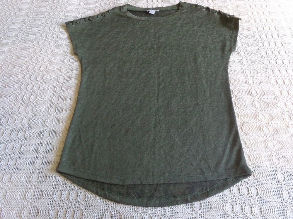 Vintage - Shirt, Feinstrick, Gr. XS bzw. ca. Gr. 34, khaki, Amisu