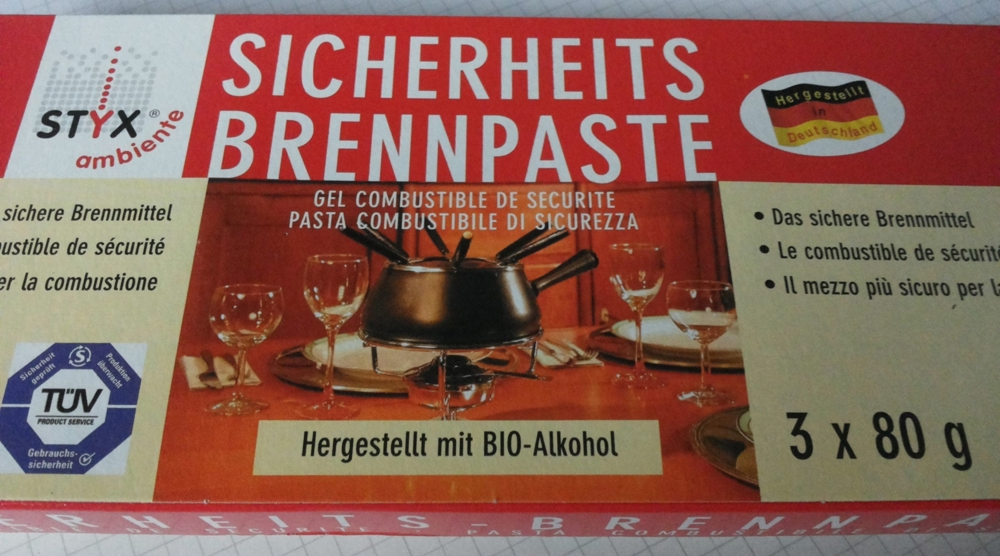 Brennpaste 3 x 80 g aus BIO-Alkohol