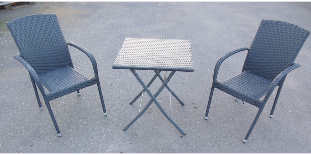 Gartensitzgruppe - Gartenmöbel - 1 Tisch + 2 Stühle