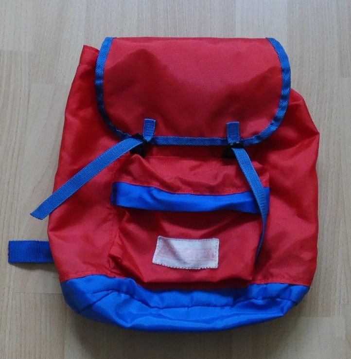 Rucksack rot/blau - bonanza - 30 cm/25 cm/ 12 cm - gepolsterter Rücken