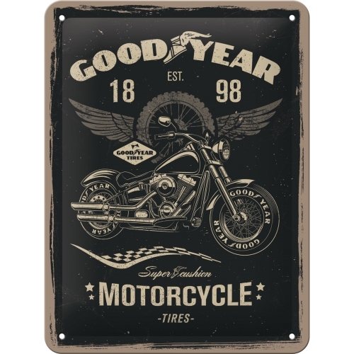 Goodyear Blechschild Motorcycle Motorrad Biker 15x20 cm