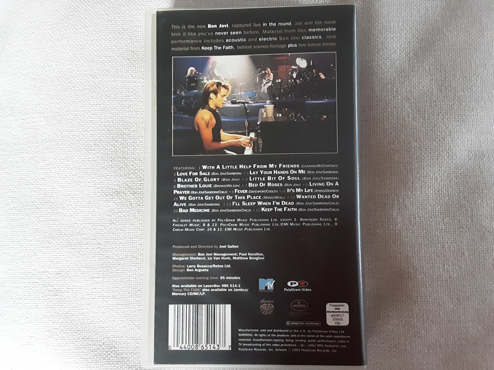 VHS Musik Kassette Bon Jovi