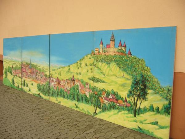 6m langes Bild, Landschaft, in 4 Einzelteilen, ideal für Schultheater o.ä.