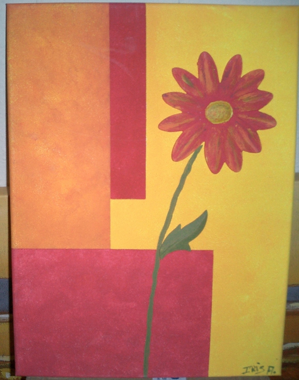 hübsches Bild 30x40 cm, 3D Blüte, Keilrahmen