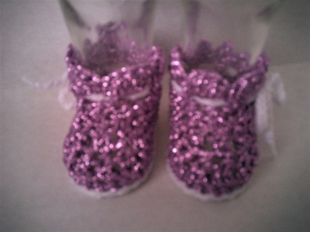 Glitzer Puppen Schuhe für Babypuppen, Anziehpuppen. ca. 6 cm