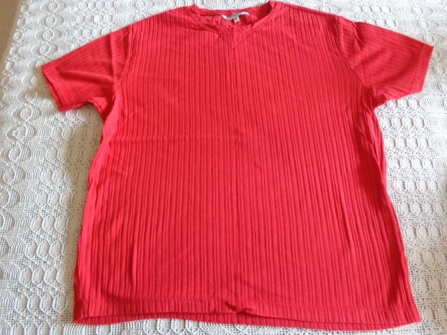 #Shirt Rippenshirt Gr. M bzw. ca. Gr. 36/38, rot, in sich gestreift