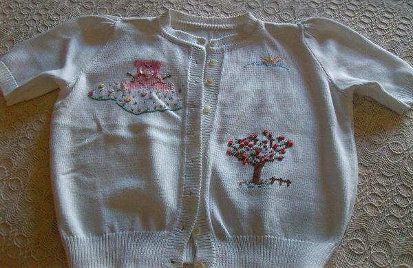 Mädchenbekleidung Pullover Jacke Handarbeit (ital.) Unikat ca. Gr. 152/158