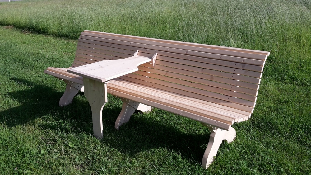 Hausbank,Gartenbank aus unbehandelter Tanne Fichte mit Tisch, auch als Geschenk