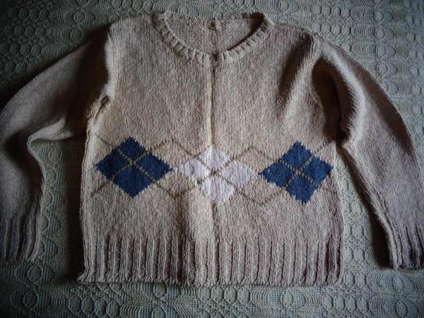 Damenbekleidung Pullover Kurz-Pullover mit Rhombenmuster ca. Gr. 32/34