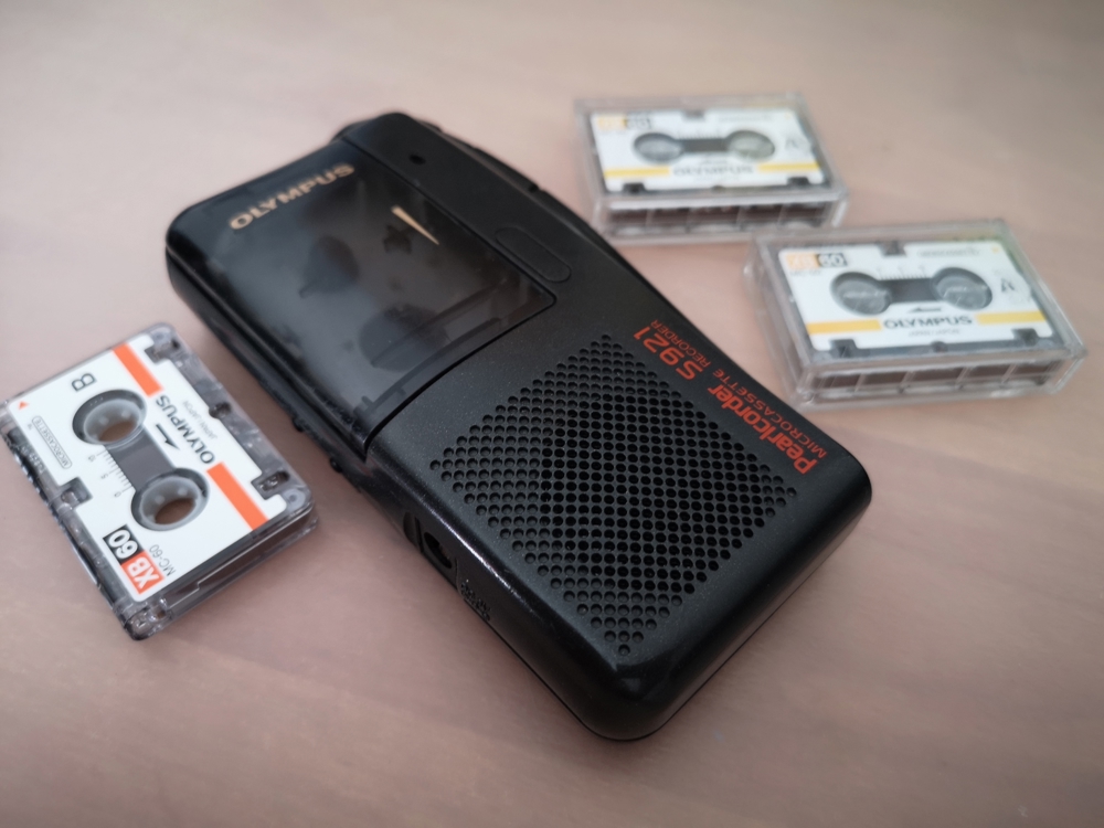Vintage Diktiergerät Olympus Pearlcorder S921 # 3 Micro Cassetten