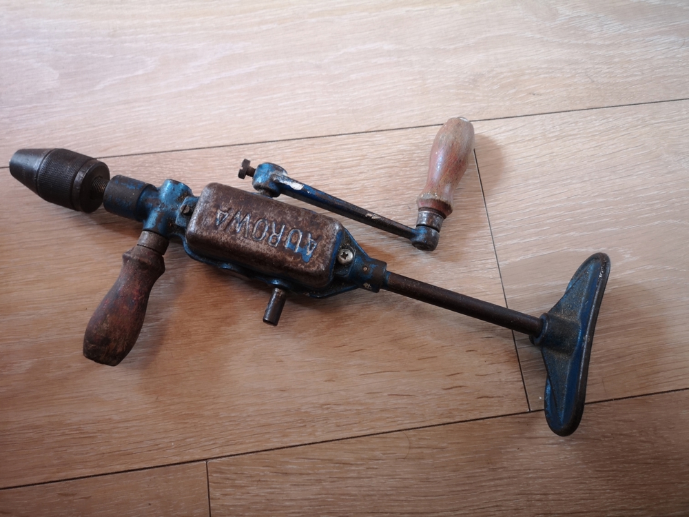 AUROWA Handbohrer Bohrwinde 35cm - Altes Vintage Werkzeug