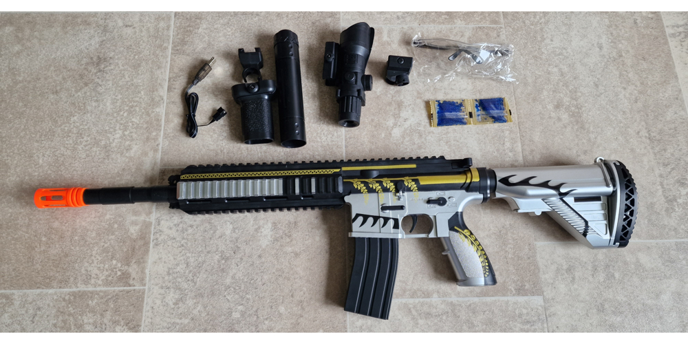 Gel Blaster M4 grau, elektrische Wasserkugel-Pistole,Orbeez Gun