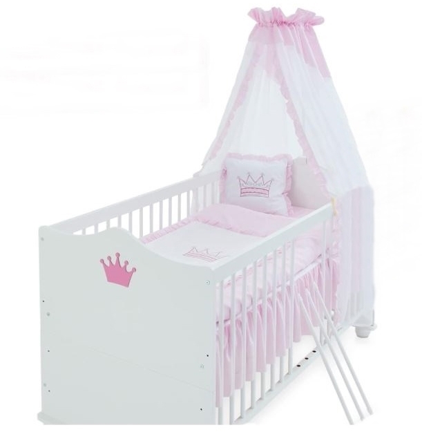 Traumhaft rosa weißes Babybett, Kinderbett