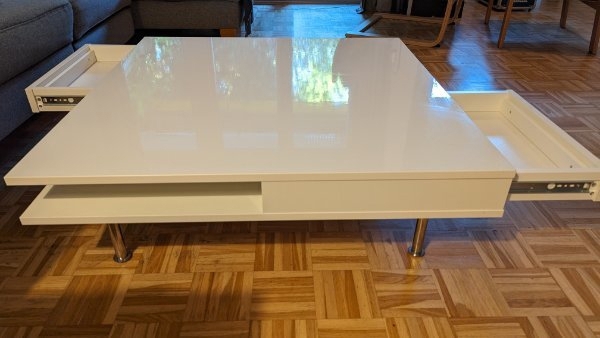 Couchtisch, hochglanz weiß, Ikea, 95x95 cm