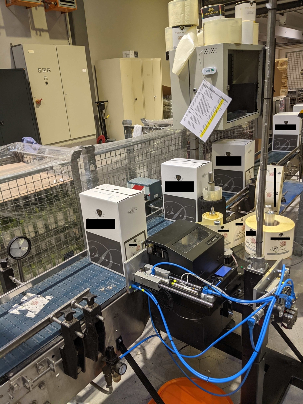 Wein Karton Etikettiermaschine NEU mit Sato S84ex Druckmodul+Etikettensoftware, 