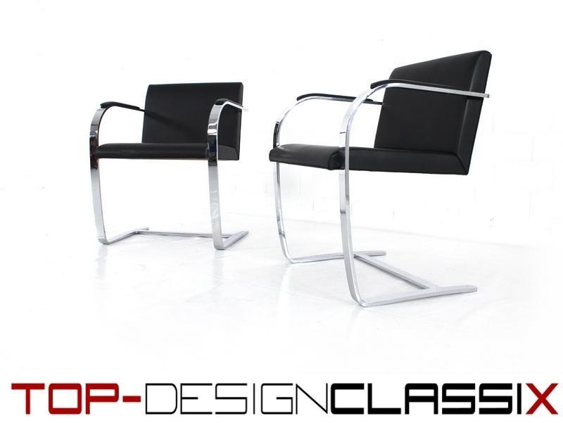 Top! Knoll Brno Chair Leder Freischwinger Stuhl Mies van der Rohe