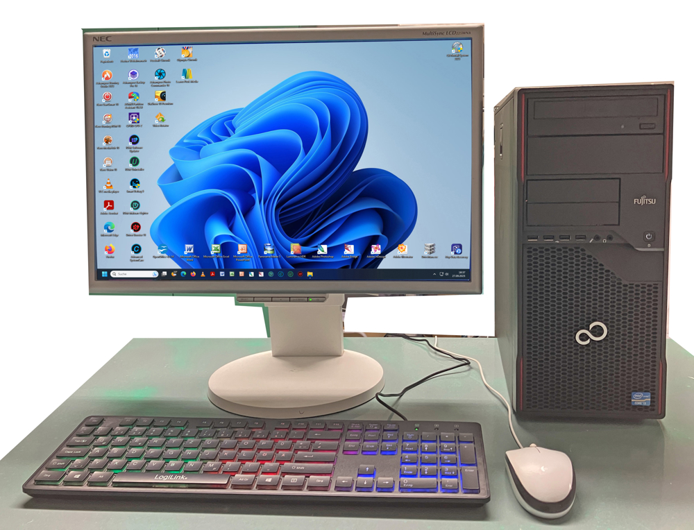 Komplett-PC Windows 11 Prof., 620 GB, 10 GB RAM, Monitor, Tastatur, Maus, Software ...