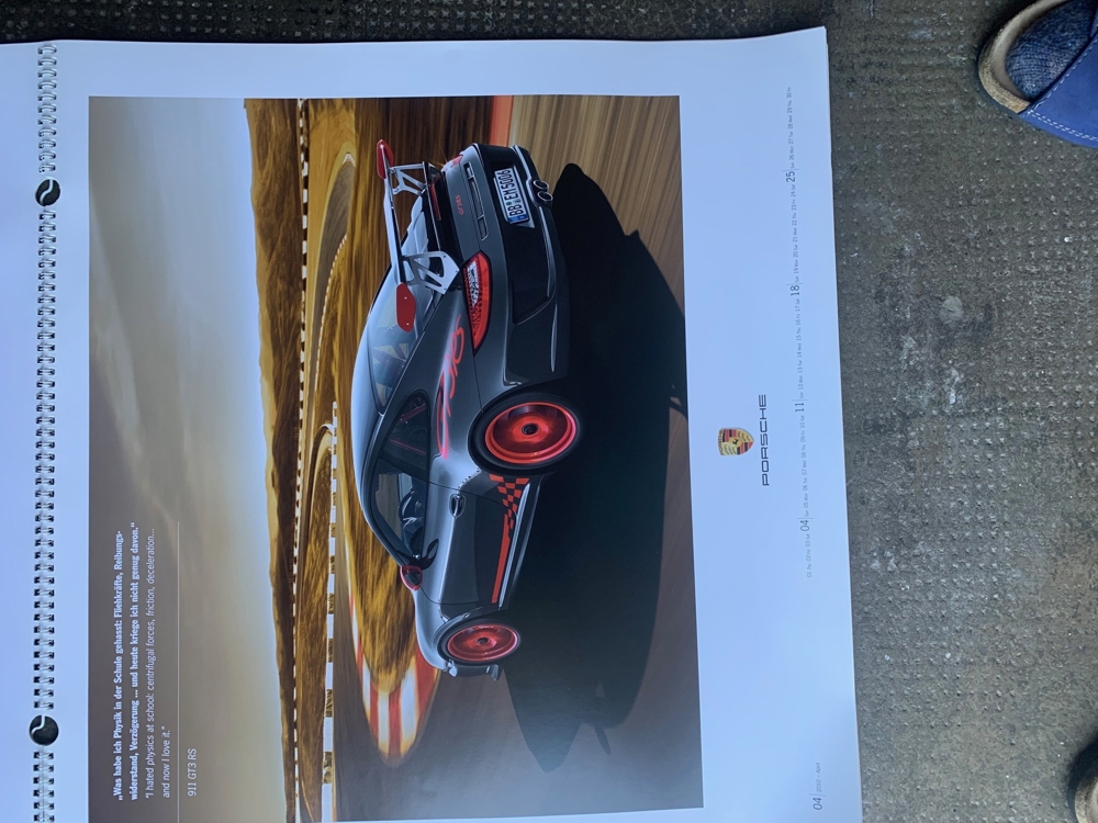 Kalender mit sehr schönen Fotos von Porschefahzeugen