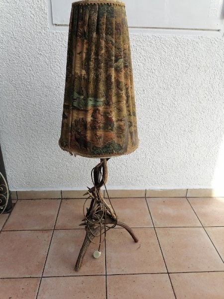 Lampe aus Geweih Geweihlampe antik ca 1940.