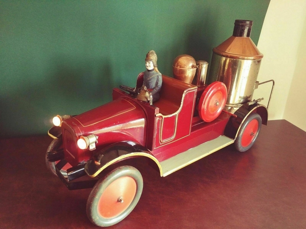 Seltener Massiv 1920er Original GBN BING Feuerwehr Blechspielzeug Tin Toy