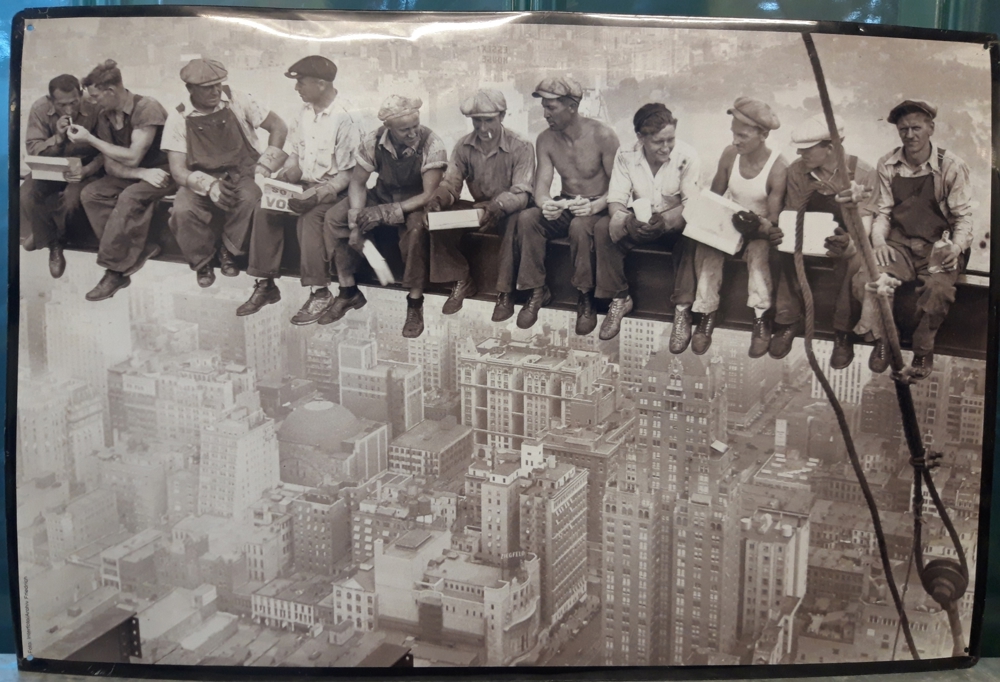 Emaille Bild 11 Arbeiter auf Empire State Building Gerüst legendärer Art