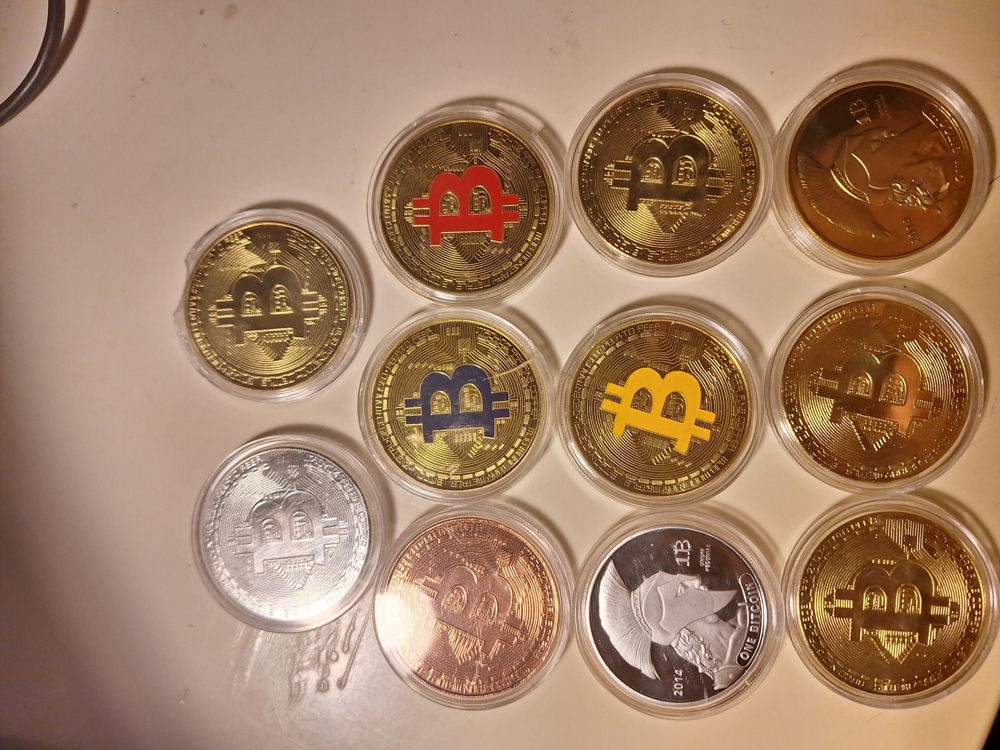 11 Bitcoin Münze Gold Silber Kupfer Sammler BTC Krypto Geschenk Medaille