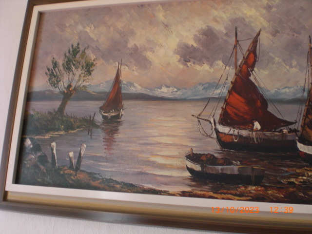 Kunst - Öl-Bild Segelboote - exklusiv, gerahmt