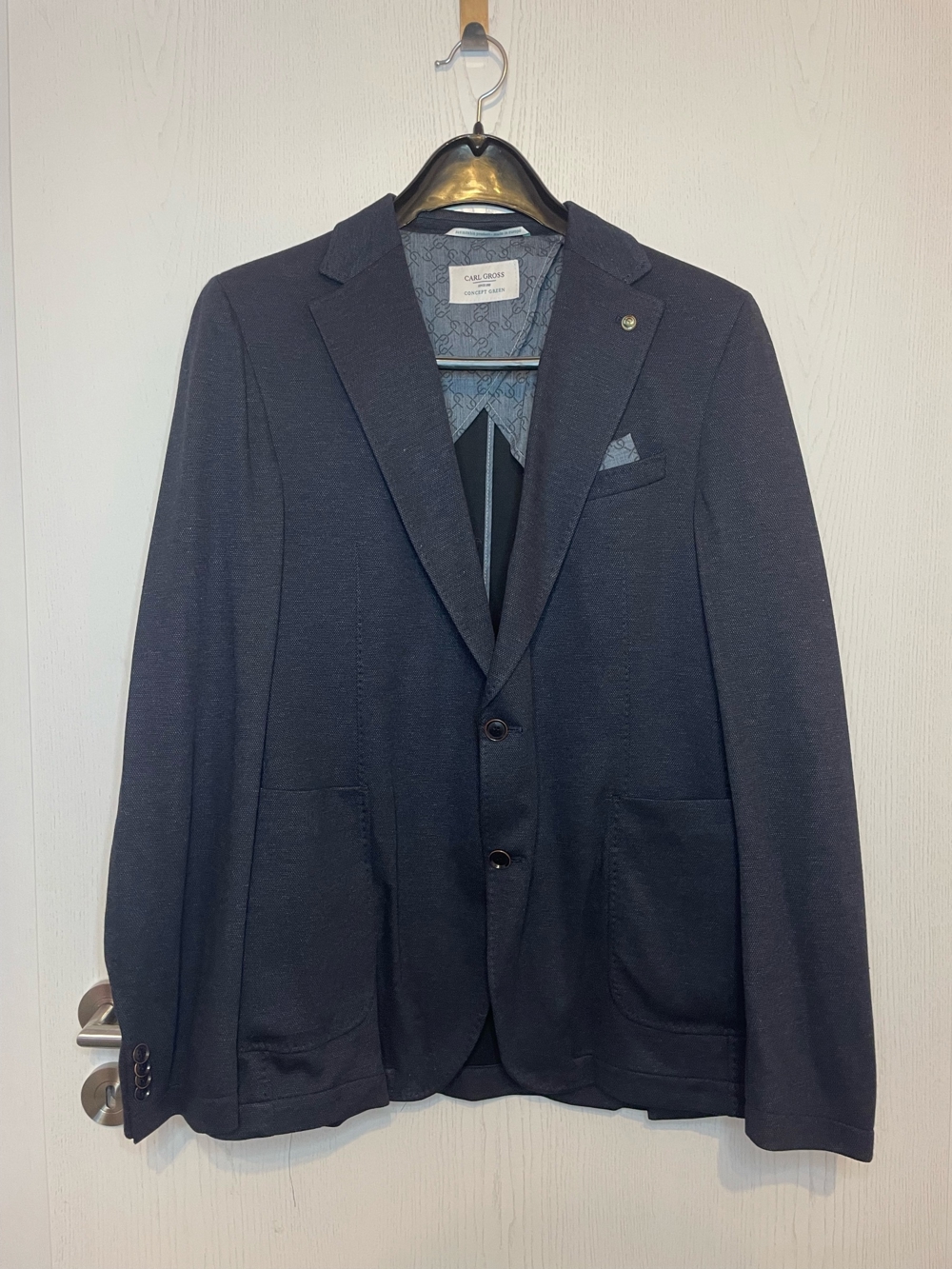 Carl Gross Sakko, Concept Green, dunkelblauer Anzug, Größe 56, Neu