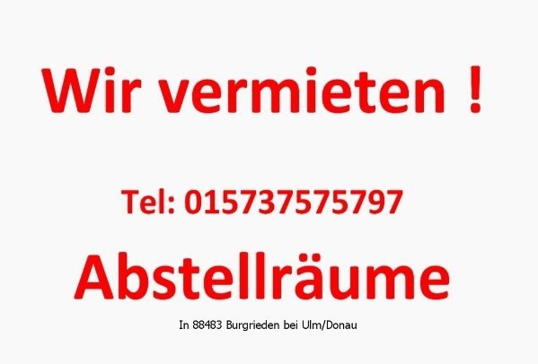 Wir vermieten Abstellräume 