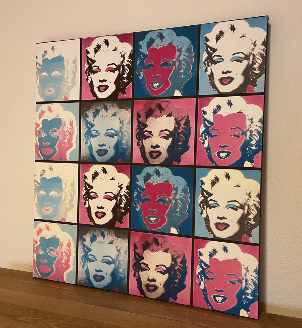 XXL Pop Art Leinwandbild Marilyn Monroe ANDY WARHOL 99x99x6cm