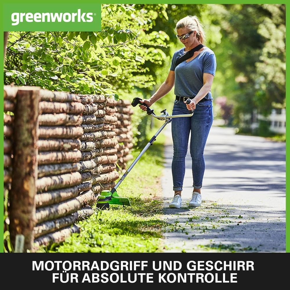 Greenworks GD24X2BCBK4x Akku Freischneider mit bürstenlosem Motor