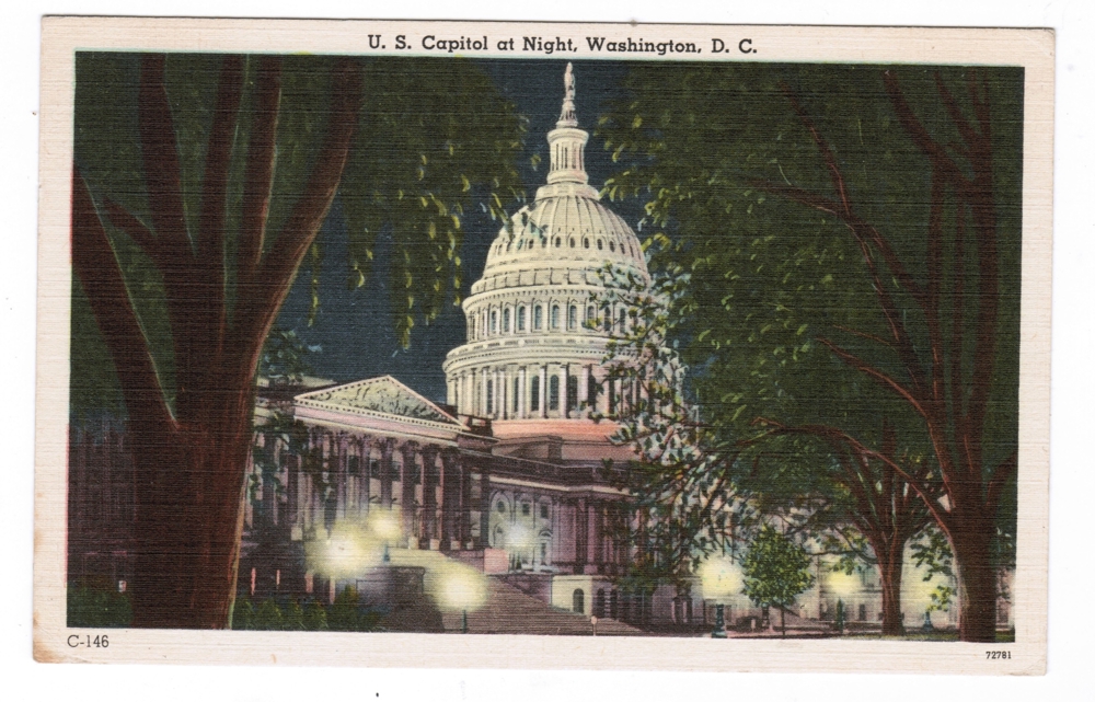 AK U. S. Capitol at Night, Washington D. C. , Ansichtskarte, (T106L)