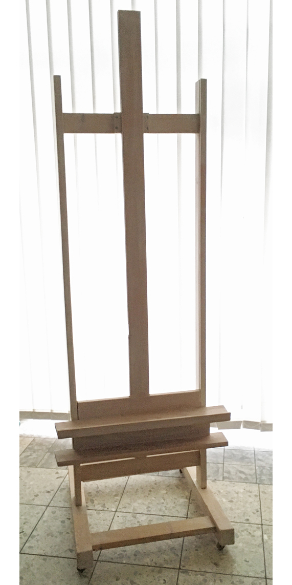 Voll-Holz Staffelei +Ablagefach