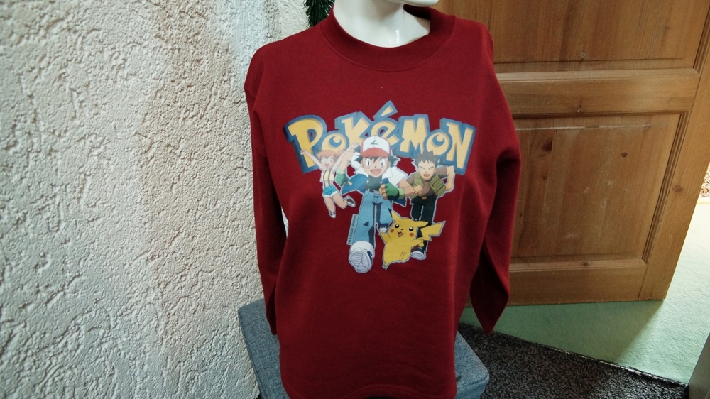 #Sweatshirt, Gr. 140, #rot, Pokemon, #Nintendo