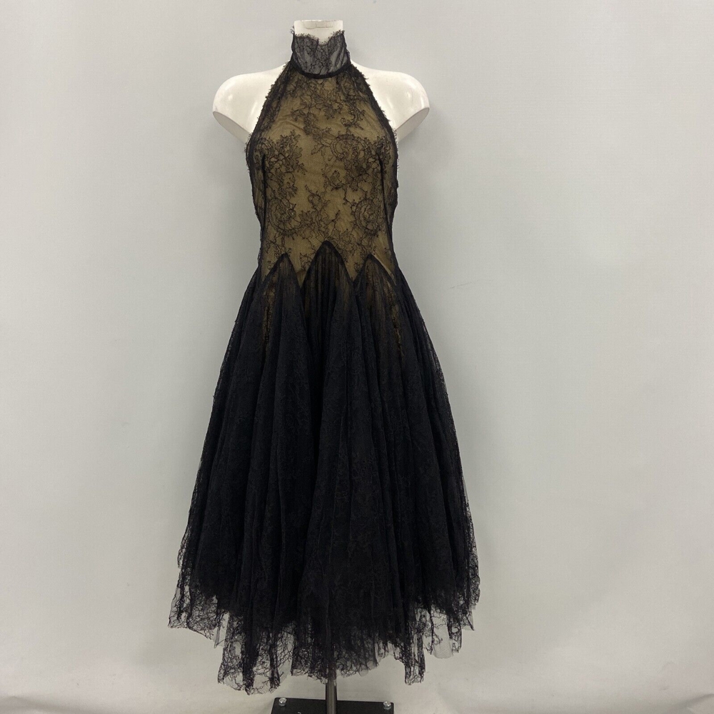 Alexander McQueen Kleid Damen schwarz Spitze Passform