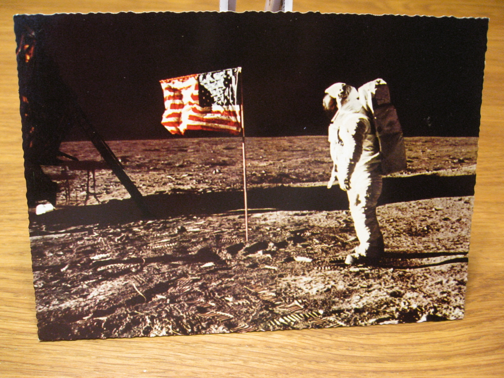 50 Jahre Mondlandung. 45 Jahre alte Postkarten, 6er Satz (gut)