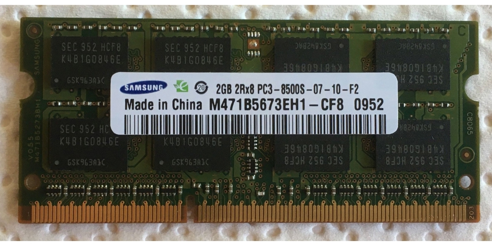 Speicherriegel Samsung 2GB 2Rx8 PC3-8500S-07-10-F2