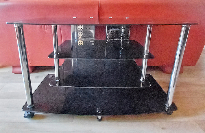 TV-Glas Chrom-Tisch