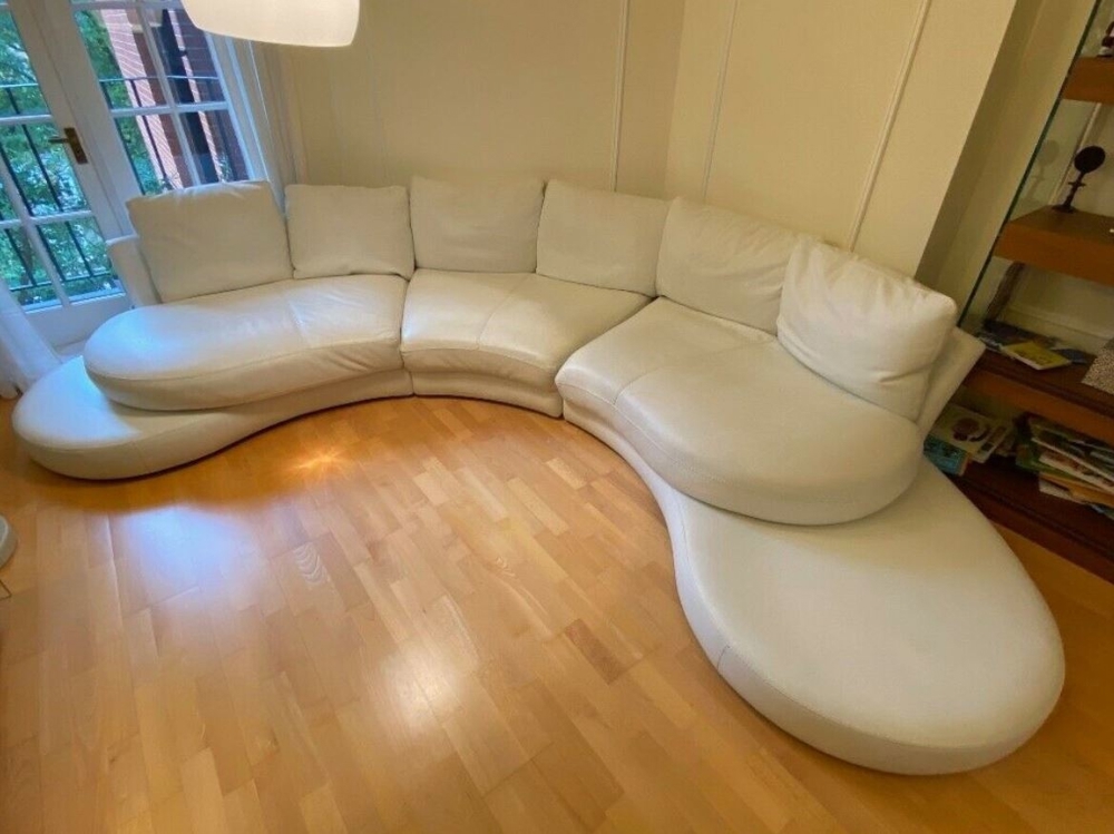 Roche-Bobois-Couch aus weißem Leder