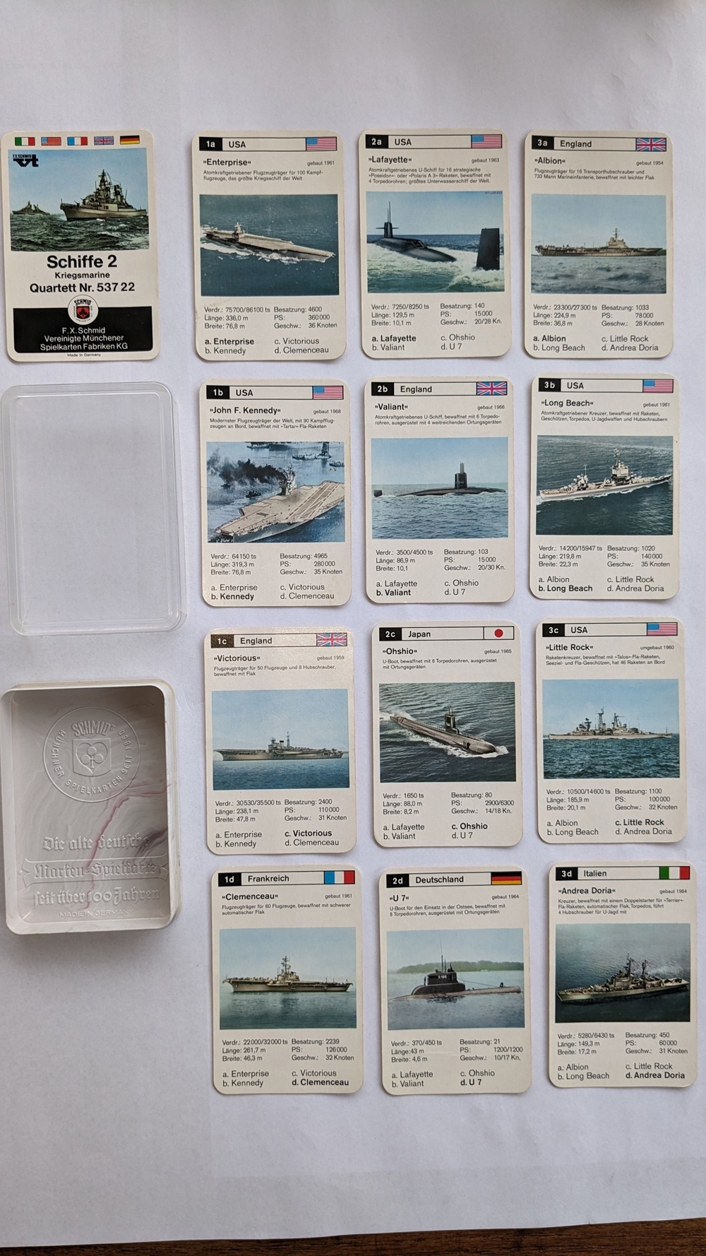 Quartett Nr. 53722 Schiffe 2 Kriegsmarine F.X.Schmid Spielkarten