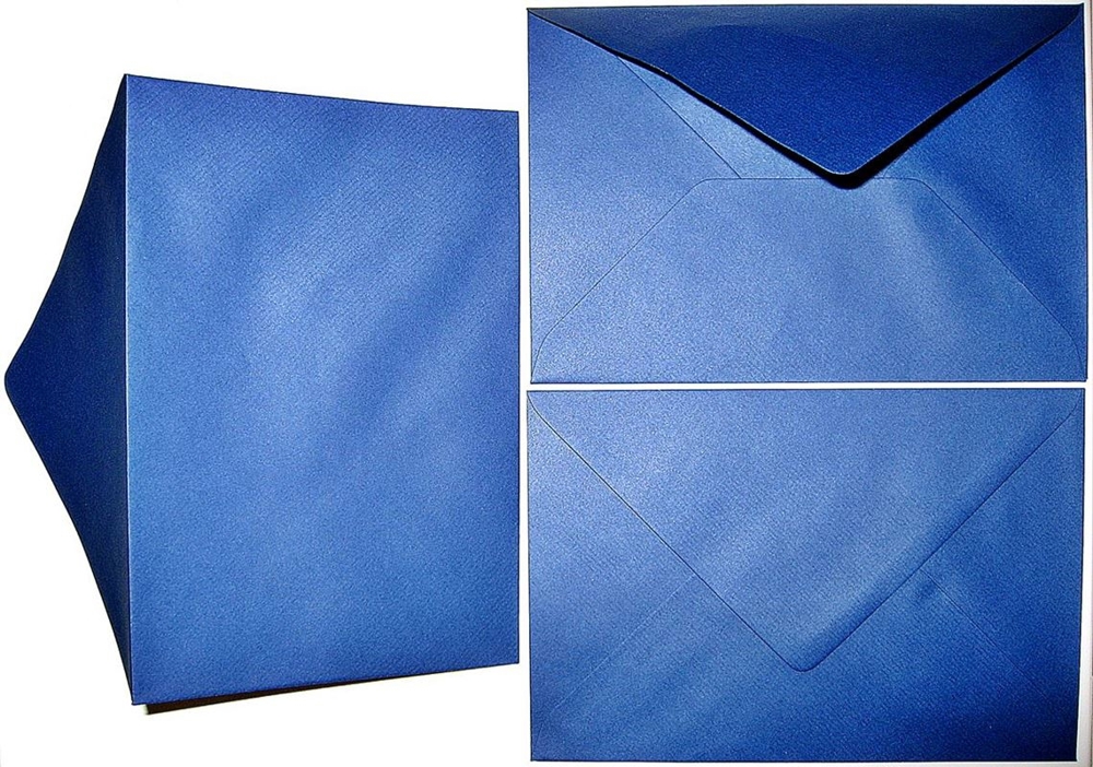 50 Blaue Briefumschläge Briefkuverts Briefhüllen B6 (185 x 125) nass klebend neu + stabil