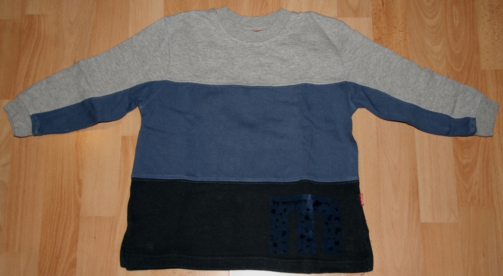 Sweatshirt - Größe 110 - 116 - Pullover - grau-blau-gestreift