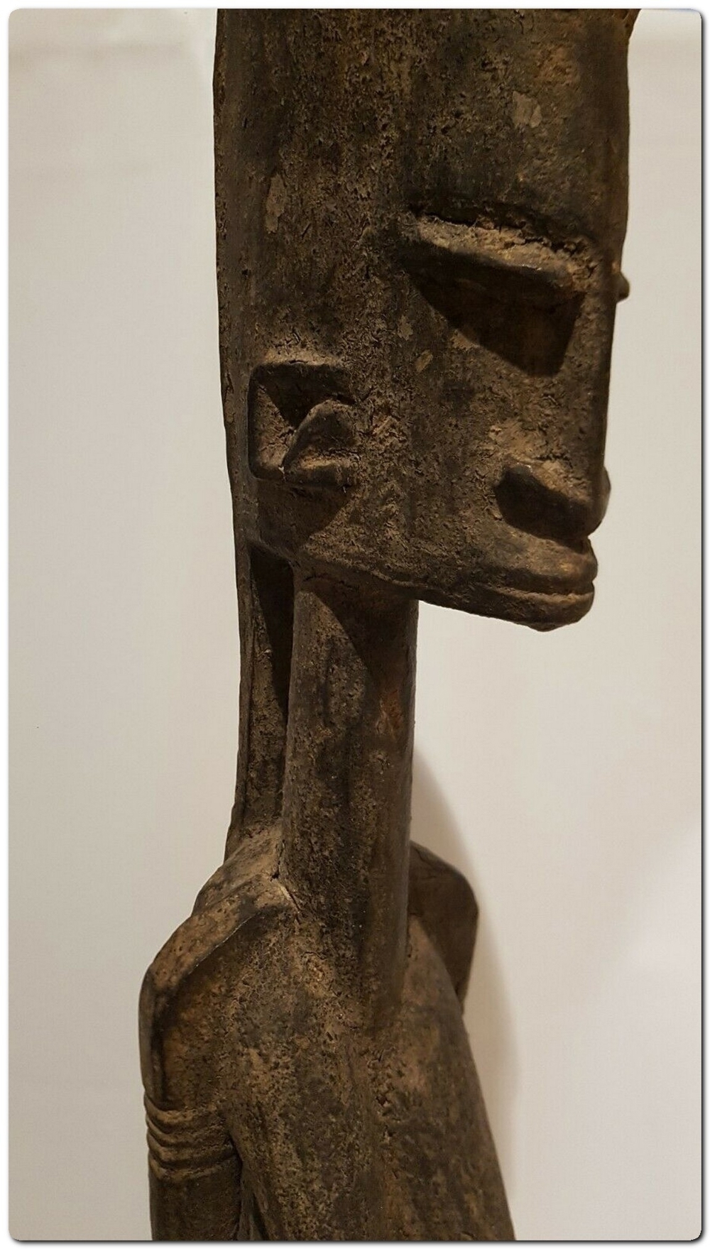 Dogon Statue Holz weiblich Ahnen Figur Mali Afrika KUNST Antik 87 cm
