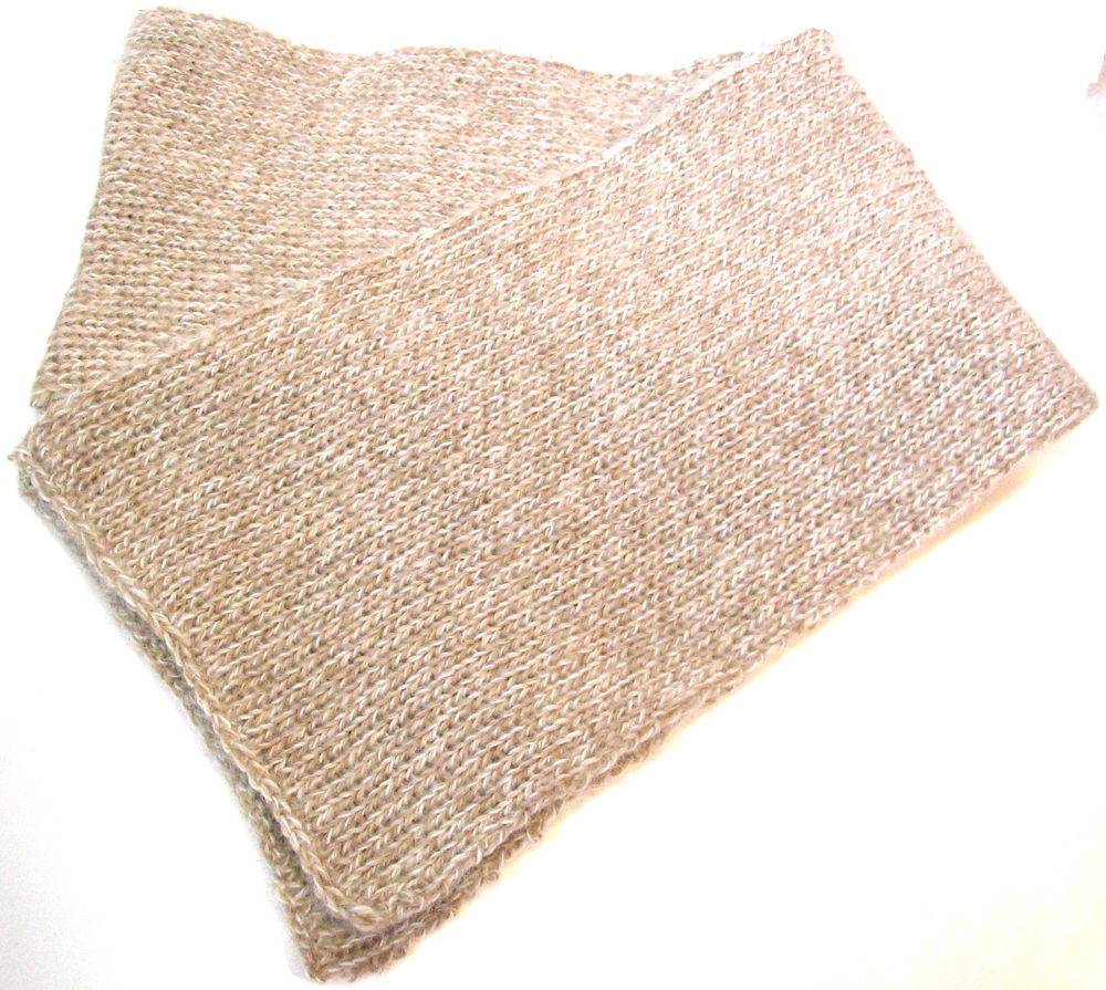 Schal - reine Wolle - beige-creme meliert- gestrickt Handarbeit - Länge: 100cm - NEU