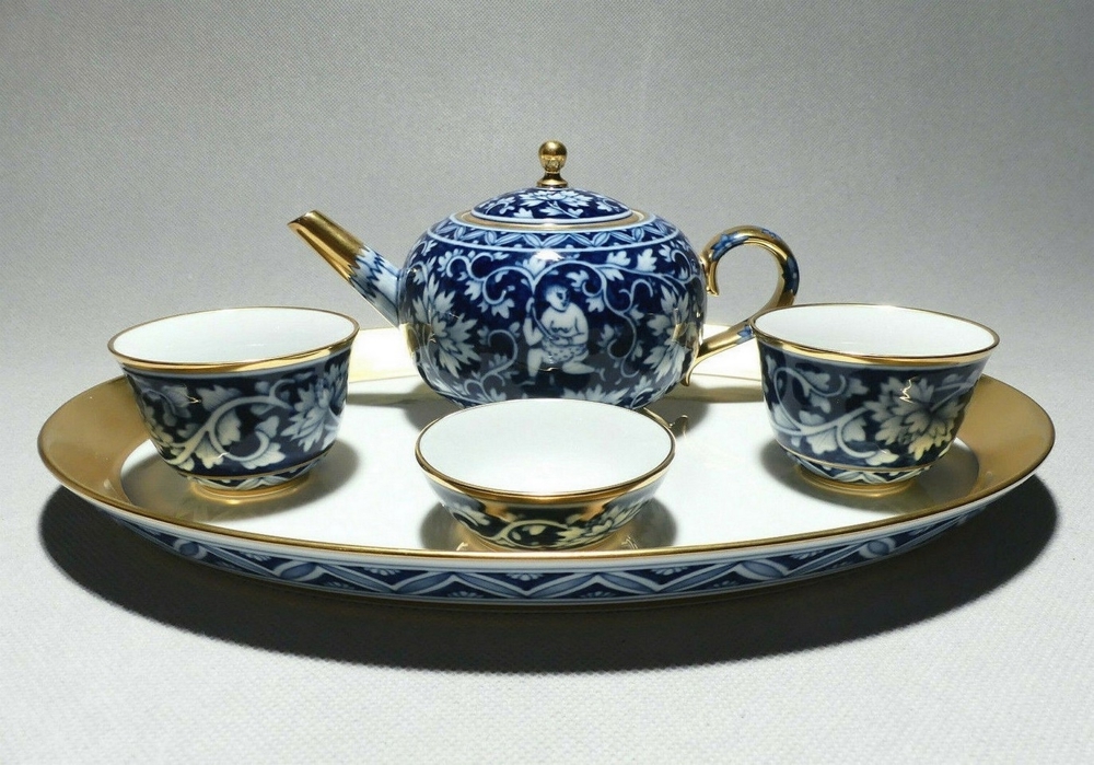 Meissen Tee Dejeneur Chinese mit Blütenranken Limitierte Sonderedition von 75