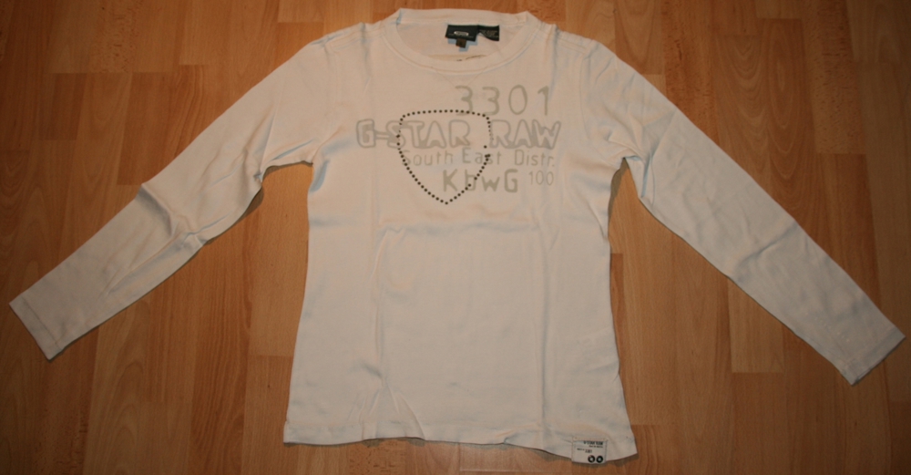 Weißes Langarm-Shirt - Größe S - tolles Design - von G-STAR !!!
