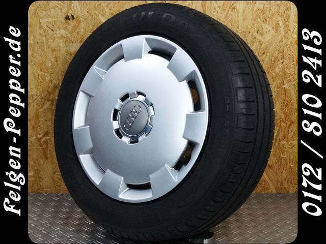 4x Vw Audi Seat Skoda Sommerräder 6,5x16et50 Stahlfelgen 5x112 205 55 16 91V Sommerreifen Radkappen 