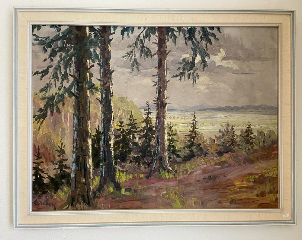 Landschaftsbild in Öl - Mittelgebirgslandschaft